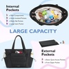 image:imagemommore Diaper Bag Tote with Stroller Organizer Puffy Travel Baby Tote  3 PCS Large Capacity Maternity Bag with Changing Pad Hospital Bag for Labor and Delivery Mom amp Dad Newborn EssentialsBlack