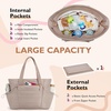 image:imagemommore Diaper Bag Tote with Stroller Organizer Puffy Travel Baby Tote  3 PCS Large Capacity Maternity Bag with Changing Pad Hospital Bag for Labor and Delivery Mom amp Dad Newborn EssentialsKhaki