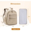 image:imagemommore Neoprene Diaper Bag Backpack Small Baby Bag Travel Mini Diaper Backpack for Newborn with Insulated Pockets Stroller Straps  Waterresistant neoprene Small diaper backpack with Insulated Pockets amp Stroller StrapsBrown Taupe