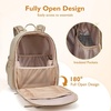 image:imagemommore Neoprene Diaper Bag Backpack Small Baby Bag Travel Mini Diaper Backpack for Newborn with Insulated Pockets Stroller Straps  Waterresistant neoprene Small diaper backpack with Insulated Pockets amp Stroller StrapsBrown Taupe