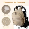 image:imagemommore Neoprene Diaper Bag Backpack Small Baby Bag Travel Mini Diaper Backpack for Newborn with Insulated Pockets Stroller Straps  Waterresistant neoprene Small diaper backpack with Insulated Pockets amp Stroller StrapsBrown Taupe