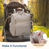 image:imagemommore Neoprene Diaper Bag Backpack Small Lightweight  Water Resistant For Boys Girls Newborn With Changing Pad Stroller StrapsLight Beige