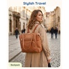 image:imagemommore PU Leather Convertible Diaper Bag Backpack Crossbody Bag Tote  Converts into Diaper Backpack Crossbody Bag PU Leather Tote Waterproof Changing PadDark Brown