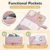 image:imagemommore Portable Changing Pad for Baby Newborn Water Resistance Detachable Travel Diaper Changing Mat with Wipes Pockets Padded Pillow Baby Essentials Gifts GreyExtendedBlack