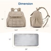 image:imagemommore Small Diaper Bag Mini Baby Diaper Backpack  Puffer Quilted Changing Pad Insulated Pockets Stroller Strap Woven Baby BagSmallblack