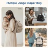 image:imagemommore Small Diaper Bag Mini Baby Diaper Backpack  Puffer Quilted Changing Pad Insulated Pockets Stroller Strap Woven Baby BagSmallblack