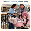 image:imagemommore Universal Stroller Organizer with Insulated Cup Holders  NonSlip Stroller Caddy Baby Essentials with Detachable Phone Bag Fits for Uppababy Baby Jogger Britax StrollersPink