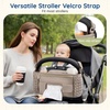 image:imagemommore Universal Stroller Organizer with Insulated Cup Holders  NonSlip Stroller Caddy Baby Essentials with Detachable Phone Bag Fits for Uppababy Baby Jogger Britax StrollersLight Cafe