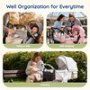 image:imagemommore Universal Stroller Organizer with Insulated Cup Holders  NonSlip Stroller Caddy Baby Essentials with Detachable Phone Bag Fits for Uppababy Baby Jogger Britax StrollersPink