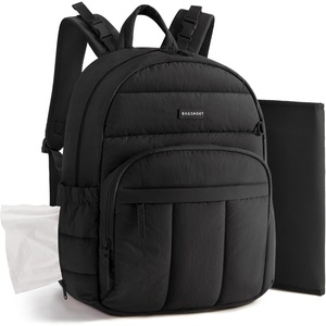 image:imageBAGSMART Baby Diaper Bag with Waterproof Pad Coffee Brown  Newborn Essentials Lightweight Backpack for Girl Boy Baby Shower GiftsBlack