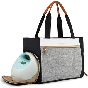 image:imagemommore Breast Pump for Spectra S1S2 amp Medela Diaper Bag Travel Tote  Pumping Tote Bag with Insulated Pockets Work Bag for Breastfeeding Mom with 15 Laptop Sleeve amp Changing PadBrown