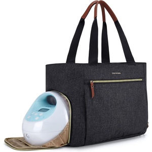 image:imagemommore Breast Pump for Spectra S1S2 amp Medela Diaper Bag Travel Tote  Pumping Tote Bag with Insulated Pockets Work Bag for Breastfeeding Mom with 15 Laptop Sleeve amp Changing PadDarkgrey