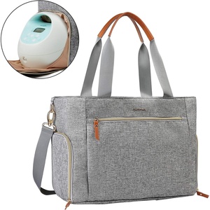 image:imagemommore Breast Pump for Spectra S1S2 amp Medela Diaper Bag Travel Tote  Pumping Tote Bag with Insulated Pockets Work Bag for Breastfeeding Mom with 15 Laptop Sleeve amp Changing PadLight Grey