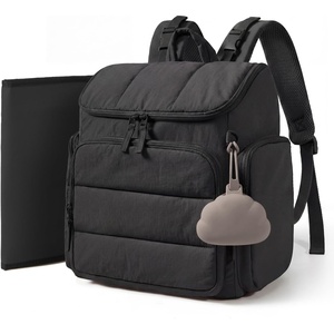 image:imagemommore Diaper Bag Backpack Baby Bag Diaper Backpack for Mom Dads Brown  Waterproof Changing Pad Stroller Straps for Toddler Insulated Pockets Pacifier Case Baby EssentialBlack