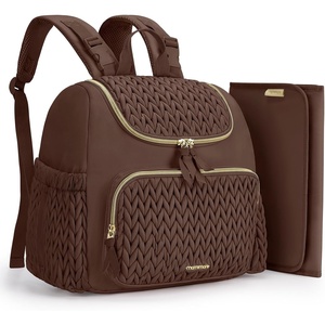 image:imagemommore Diaper Bag Backpack Large Travel Baby Bag for Daily Essentials  Stylish Diaper Backpack for Toddler Insulated Pockets Changing Pad amp Stroller Straps for Outdoor TripCoffee