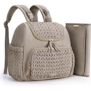 image:imagemommore Diaper Bag Backpack Large Travel Baby Bag for Daily Essentials  Stylish Diaper Backpack for Toddler Insulated Pockets Changing Pad amp Stroller Straps for Outdoor TripBrown Taupe