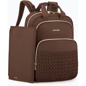 image:imagemommore Diaper Bag Backpack Large Travel Baby Bag for Daily Essentials  Stylish Diaper Backpack for Toddler Insulated Pockets Changing Pad amp Stroller Straps for Outdoor TripCoffee27l