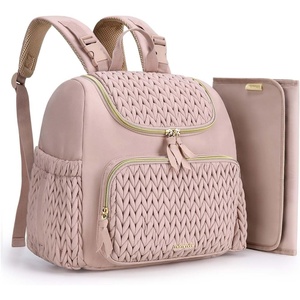 image:imagemommore Diaper Bag Backpack Stylish Mini Baby Bag with Changing Pad  Insulated Pockets amp Stroller Straps Small Diaper Backpack Compact Maternity Bag for Baby Essentials Hospital amp Daily WorkPink