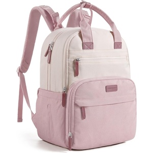 image:imagemommore Diaper Bag Backpack Travel Baby Bag with Changing Pad for Mom Dad  Insulated Pockets Luggage amp Stroller Straps Large Maternity Bag for Newborn Baby Essentials Hospital amp Work Beige2pinkbegie