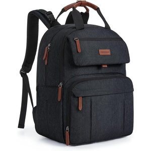 image:imagemommore Diaper Bag Backpack Travel Baby Bag with Changing Pad for Mom Dad  Insulated Pockets Luggage amp Stroller Straps Large Maternity Bag for Newborn Baby Essentials Hospital amp Work Beige1black