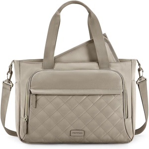 image:imagemommore Diaper Bag Tote Small Baby Bag with Insulated Pockets Lightweight Mommy Tote with Stroller Straps Nurse Gym TravelBgrey
