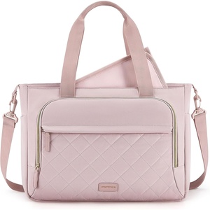 image:imagemommore Diaper Bag Tote Small Baby Bag with Insulated Pockets Lightweight Mommy Tote with Stroller Straps Nurse Gym TravelBpink