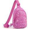 image:imagemommore Kids Sling Bag Fanny Pack for Girls Aged 310 Gifts Crossbody Bag  Cute Toddler Purse Birthday Gifts Little Girls Purse with Adjustable Strap for Daily Travel Play Park CatHeart Pattern Print