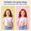 image:imagemommore Kids Sling Bag Fanny Pack for Girls Aged 310 Gifts Crossbody Bag  Cute Toddler Purse Birthday Gifts Little Girls Purse with Adjustable Strap for Daily Travel Play Park CatHeart Pattern Print
