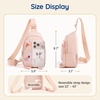 image:imagemommore Kids Sling Bag Fanny Pack for Girls Aged 310 Gifts Crossbody Bag  Cute Toddler Purse Birthday Gifts Little Girls Purse with Adjustable Strap for Daily Travel Play Park CatHeart Pattern Print