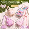 image:imagemommore Kids Sling Bag Fanny Pack for Girls Aged 310 Gifts Crossbody Bag  Cute Toddler Purse Birthday Gifts Little Girls Purse with Adjustable Strap for Daily Travel Play Park CatBow Pattern Print