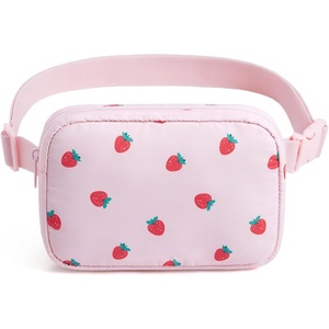 image:imageCute Fanny Pack for Girls Little Girls Kids Crossbody Purse Age 612  Adjustable Girls Belt Bag Ages 412 Birthday Gifts for 412 Year Old Girls Cute Unicorn Heart Horse and Butterfly PrintsStrawberry Pattern Print