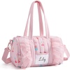 image:imageMommore Puffy Ballet Dance Bag for Girls 610 with Makeup Bag Beige CherryPink Ballet