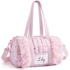 image:imageMommore Puffy Ballet Dance Bag for Girls 610 with Makeup Bag Beige CherryPink Bow