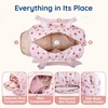 image:imageMommore Puffy Ballet Dance Bag for Girls 610 with Makeup Bag Beige CherryPink Strawberry