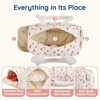 image:imageMommore Puffy Ballet Dance Bag for Girls 610 with Makeup Bag Beige CherryPink Strawberry