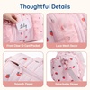 image:imageMommore Puffy Ballet Dance Bag for Girls 610 with Makeup Bag Beige CherryPink Strawberry