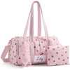 image:imageMommore Puffy Ballet Dance Bag for Girls 610 with Makeup Bag Beige CherryPink Strawberry