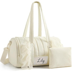 image:imageMommore Puffy Ballet Dance Bag for Girls 610 with Makeup Bag Beige CherryBeige